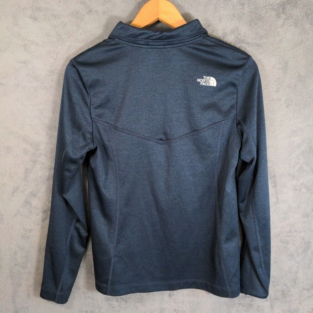The North Face 1/4 Zip Pullover Sweater Womens M Navy Blue Mock Neck Lightweight - Picture 3 of 8